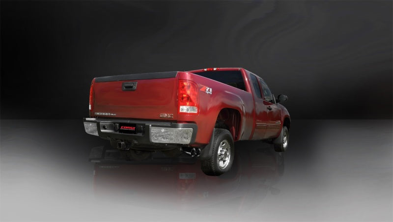 CORSA Performance Corsa 11-13 GMC Sierra 6.0L V8 3in Cat-Back Single Side w Twin 4in Black Pro-Series Tips