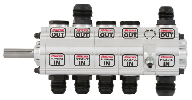 Peterson Fluid Systems R4 5-Stage Oil Pump - Left Side Mount - Rear Drive Drag - Reserve Rotation