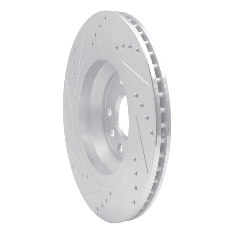 R1 Concepts R1 06-25 Audi Q3 Rear Right Drilled & Slotted Silver Brake Rotor