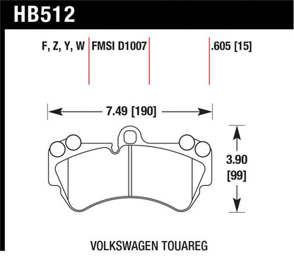 Hawk Performance Hawk 08 Porsche Cayenne GTS/Turbo / 03-09 Cayenne / 04-05 VW Touareg DTC-30 Race Front Brake Pads
