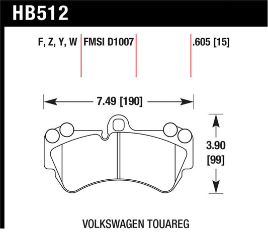 Hawk Performance Hawk 08 Porsche Cayenne GTS/Turbo / 03-09 Cayenne / 04-05 VW Touareg DTC-30 Race Front Brake Pads