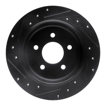 R1 Concepts R1 96-02 Ford Crown Victoria Rear Right Drilled & Slotted Black Brake Rotor