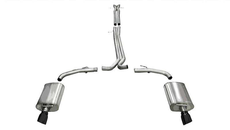 CORSA Performance Corsa 2010-2019 Ford Taurus SHO 3.5L V6 Turbo Sport Cat-Back Exhaust w/ Dual 4in Black Tips