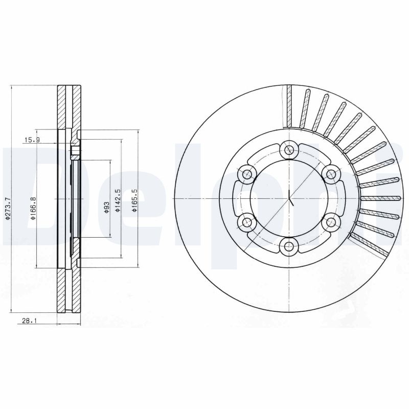 DELPHI BG4105 Brake Disc .