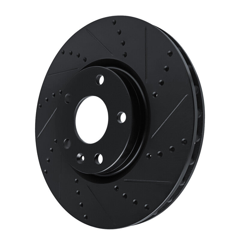 R1 Concepts R1 14-19 Chevrolet Corvette Front Right Drilled & Slotted Black Brake Rotor