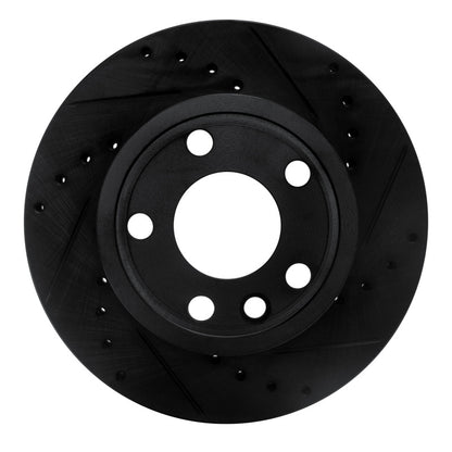 R1 Concepts R1 92-95 Volkswagen EuroVan Front Right Drilled & Slotted Black Brake Rotor