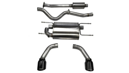 CORSA Performance Corsa 2012-2025 Scion FRS / Subaru BRZ Black Tip Sport Cat-Back Exhaust