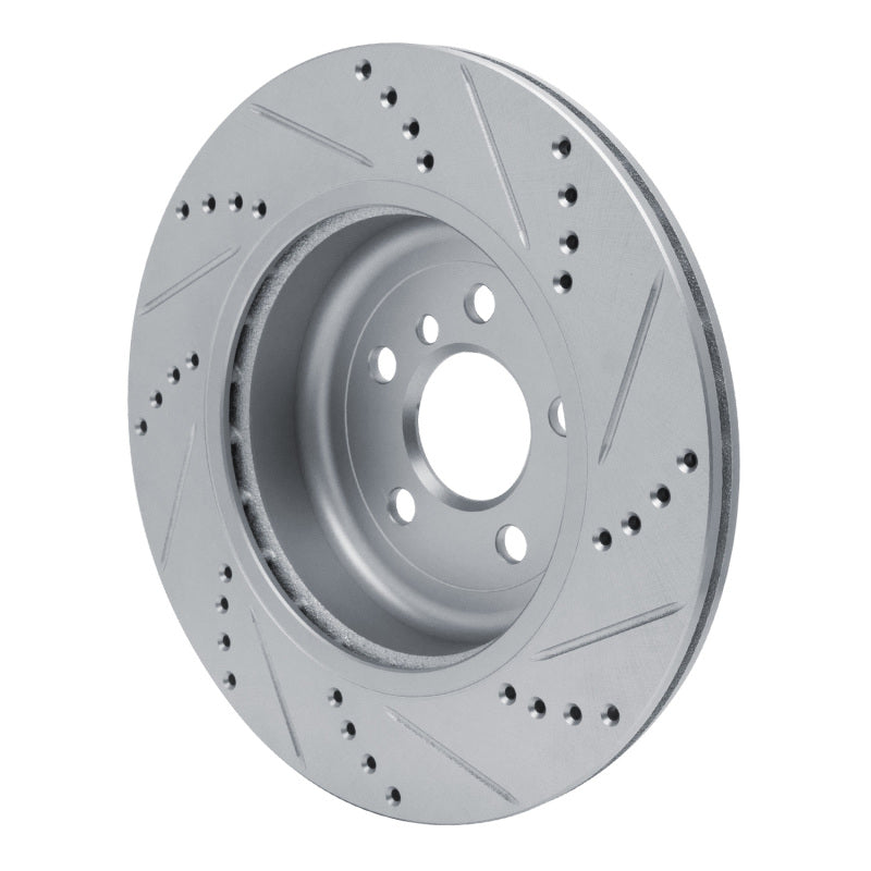 R1 Concepts R1 17-25 BMW 230I Right Rear Drilled & Slotted Silver Brake Rotor