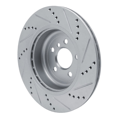 R1 Concepts R1 17-25 BMW 230I Right Rear Drilled & Slotted Silver Brake Rotor