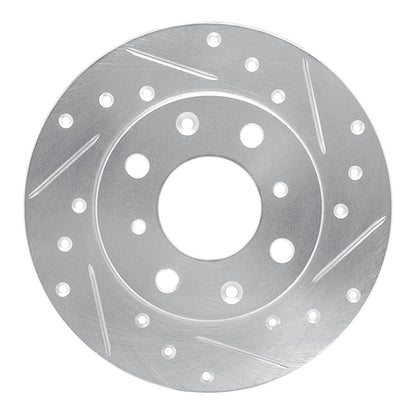 R1 Concepts R1 79-83 Honda Civic Sedan Front Right Drilled & Slotted Silver Brake Rotor