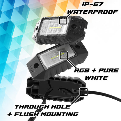 XKGLOW XK Glow RGBW 8pc Addressable LED Rock Light Kit