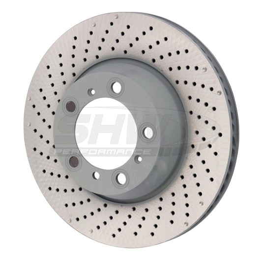 SHW Performance SHW 15-16 Porsche 911 Carrera 4GTS 3.8L w/o Ceramics Left Rr Drill-Dimp MB Brake Rotor (99635240502)