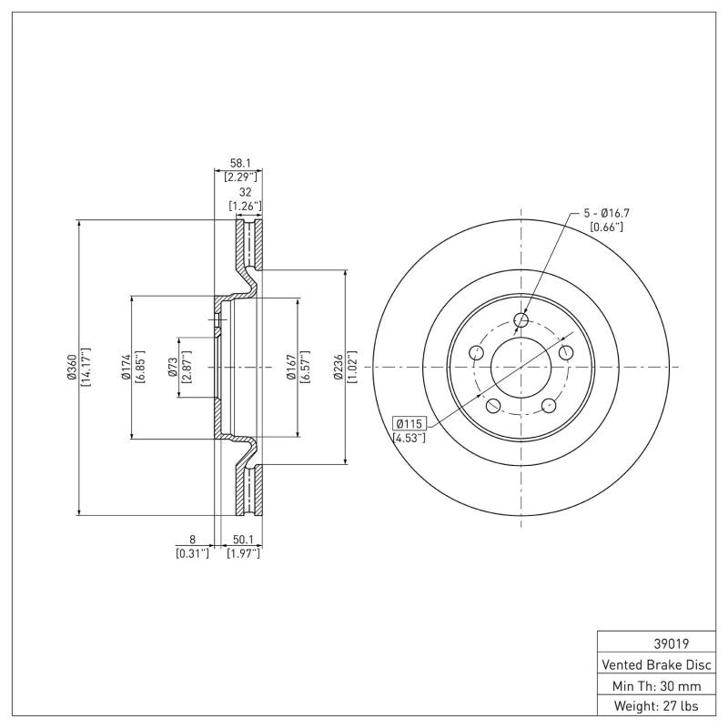 DFC 19-23 Chrysler 300 Front Brake Rotor