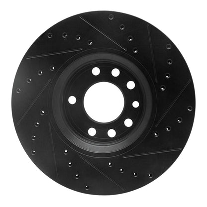 R1 Concepts R1 99-10 Chevrolet Zafira (Mexico) Front Left Drilled & Slotted Black Brake Rotor