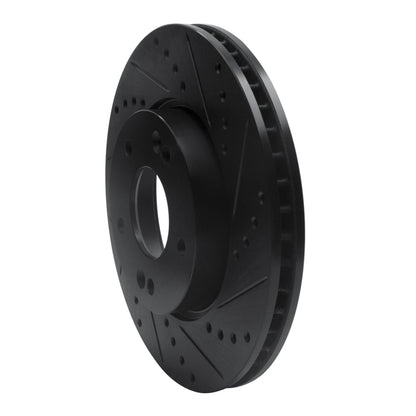 R1 Concepts R1 10-13 Kia Forte Koup Front Right Drilled & Slotted Black Brake Rotor