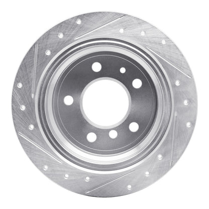 R1 Concepts R1 81-86 BMW 733I Rear Right Drilled & Slotted Silver Brake Rotor