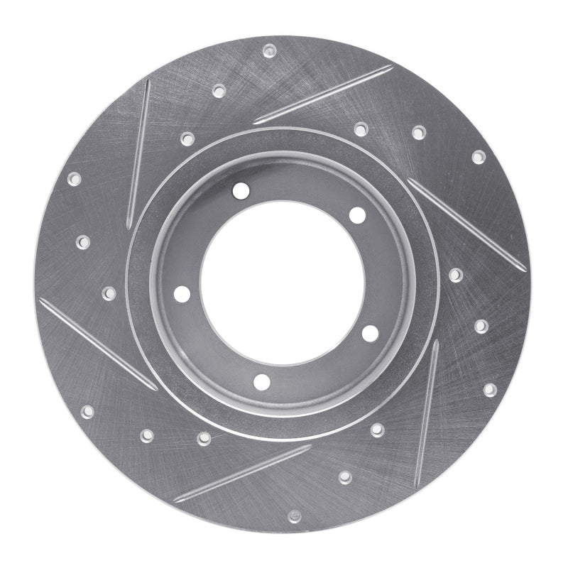 R1 Concepts R1 74-99 Land Rover Defender 110 Front Right Drilled & Slotted Silver Brake Rotor