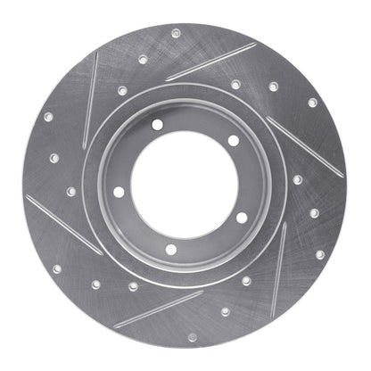 R1 Concepts R1 74-99 Land Rover Defender 110 Front Right Drilled & Slotted Silver Brake Rotor