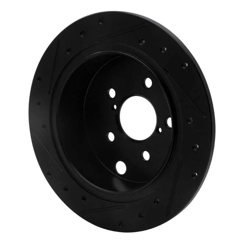 R1 Concepts R1 12-23 Subaru XV Crosstrek Rear Right Drilled & Slotted Black Brake Rotor