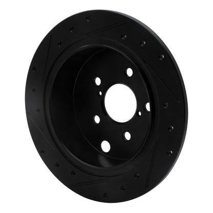 R1 Concepts R1 12-23 Subaru XV Crosstrek Rear Right Drilled & Slotted Black Brake Rotor