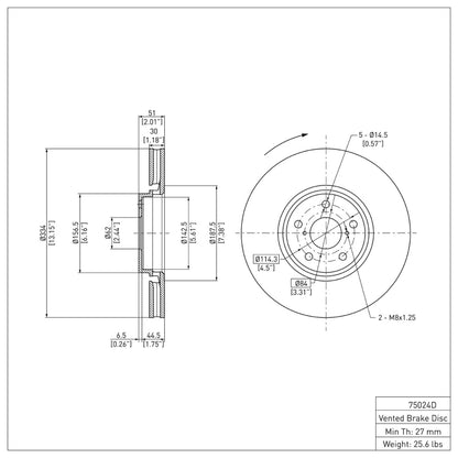 DFC 07-11 Lexus GS350 Right Front Brake Rotor
