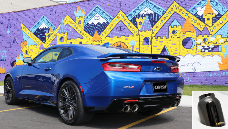 CORSA Performance Corsa 2017-2024 Chevrolet Camaro SS 6.2L V8 2.75in Black Sport Axle-Back Exhaust