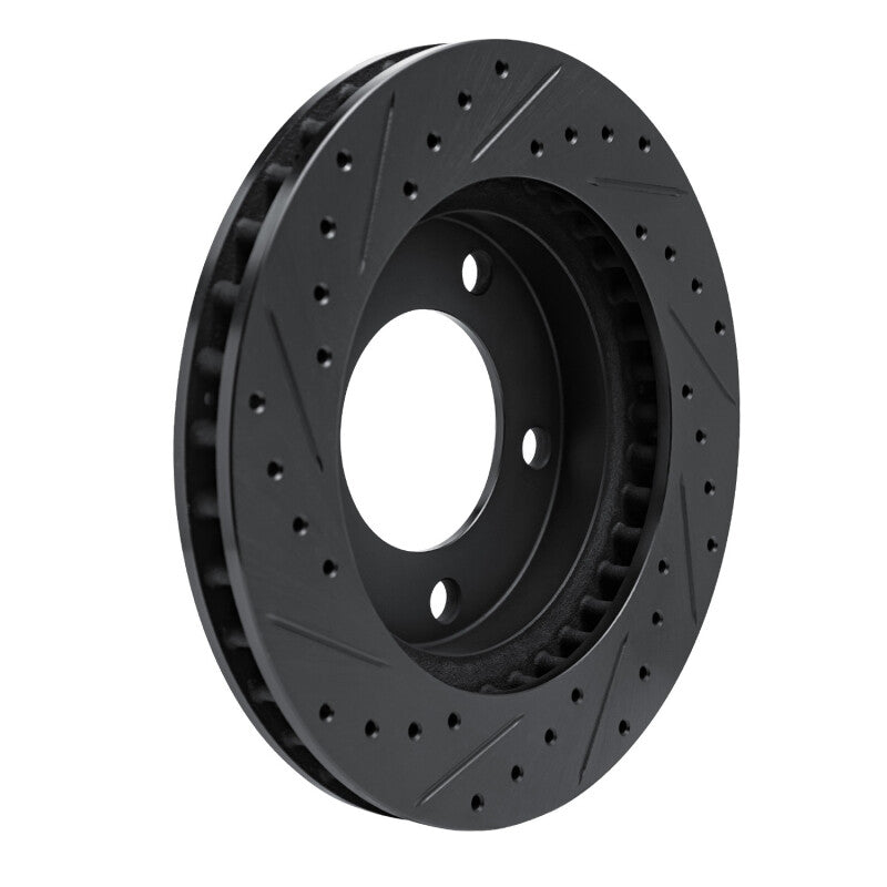 R1 Concepts R1 74-80 International SCOUT II Front Right Drilled & Slotted Black Brake Rotor