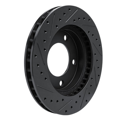 R1 Concepts R1 74-80 International SCOUT II Front Right Drilled & Slotted Black Brake Rotor