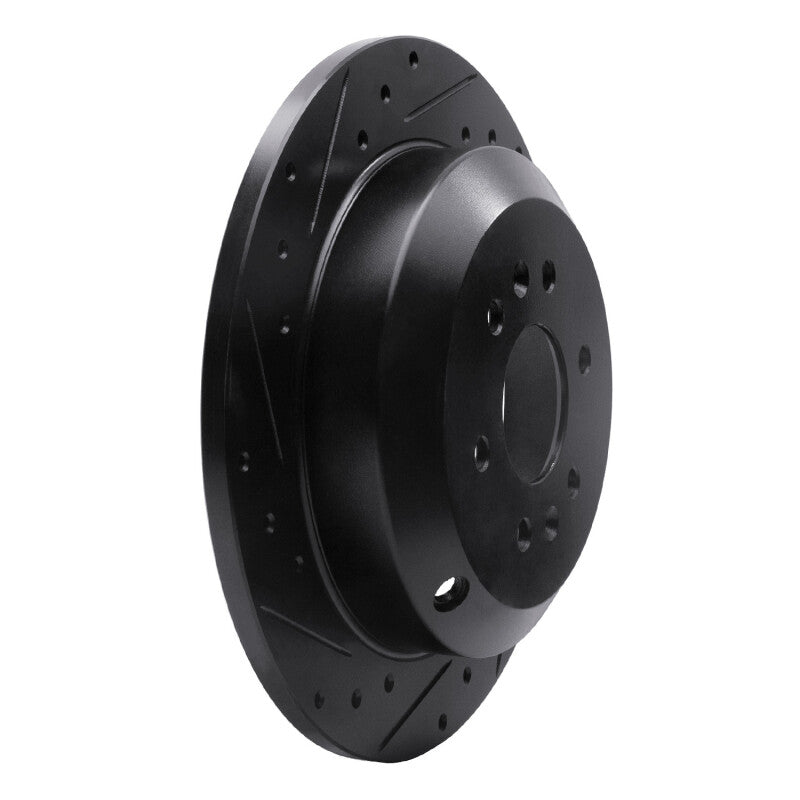 R1 Concepts R1 09-10 Kia BORREGO Rear Left Drilled & Slotted Black Brake Rotor