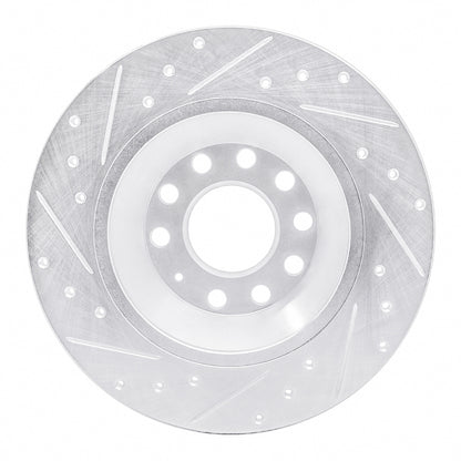 R1 Concepts R1 05-11 Audi A6 Quattro Rear Right Drilled & Slotted Silver Brake Rotor
