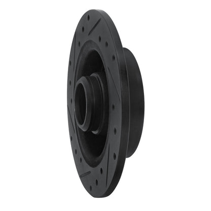 R1 Concepts R1 88-92 Ford Probe Rear Right Drilled & Slotted Black Brake Rotor