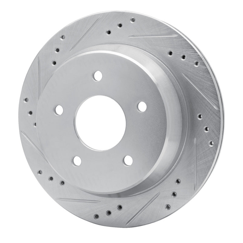 R1 Concepts R1 98-05 Chevrolet Blazer Rear Left Drilled & Slotted Silver Brake Rotor