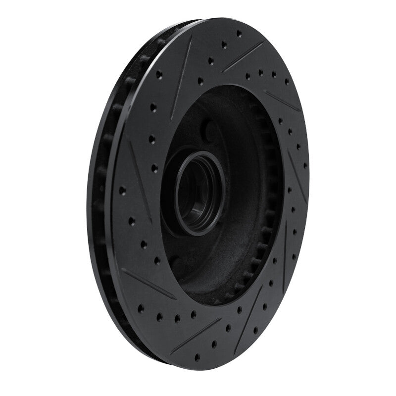 R1 Concepts R1 94-01 Ford E-150 Econoline Front Right Drilled & Slotted Black Brake Rotor
