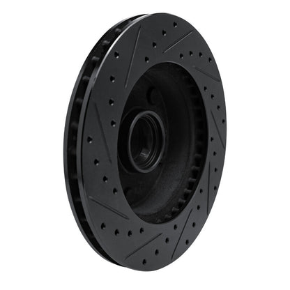 R1 Concepts R1 94-01 Ford E-150 Econoline Front Right Drilled & Slotted Black Brake Rotor