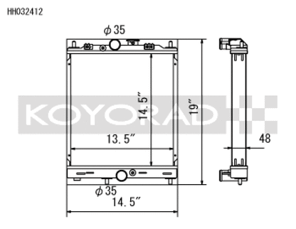 Koyo 03-07 Mitsubishi Evolution 7/8/9 Turbo (MT) Half-Size RACE Radiator