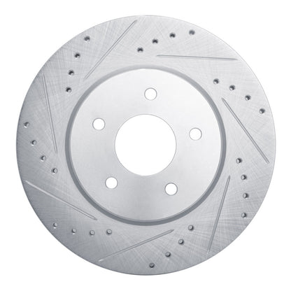 R1 Concepts R1 19-24 Infiniti QX50 Rear Left Drilled & Slotted Silver Brake Rotor
