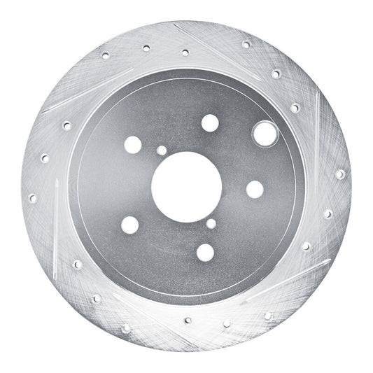 R1 Concepts R1 22-25 Subaru WRX Rear Right Drilled & Slotted Silver Brake Rotor