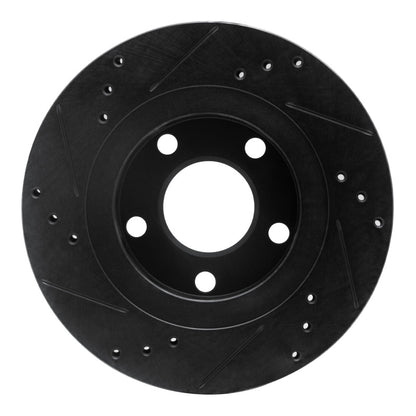 R1 Concepts R1 00-03 Audi A8 Rear Right Drilled & Slotted Black Brake Rotor