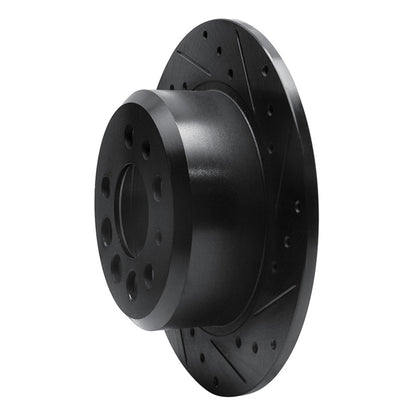 R1 Concepts R1 74-95 Volvo 244 Rear Right Drilled & Slotted Black Brake Rotor