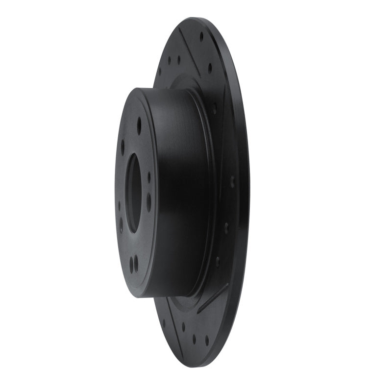 R1 Concepts R1 2016-2025 Honda HR-V Rear Right Drilled & Slotted Black Brake Rotor