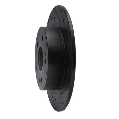 R1 Concepts R1 2016-2025 Honda HR-V Rear Right Drilled & Slotted Black Brake Rotor