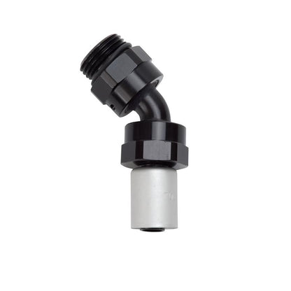 Russell Hose End Crimp On 10 Sae Port Male To -8 Hose 45 Deg Swivel Blk Anodized