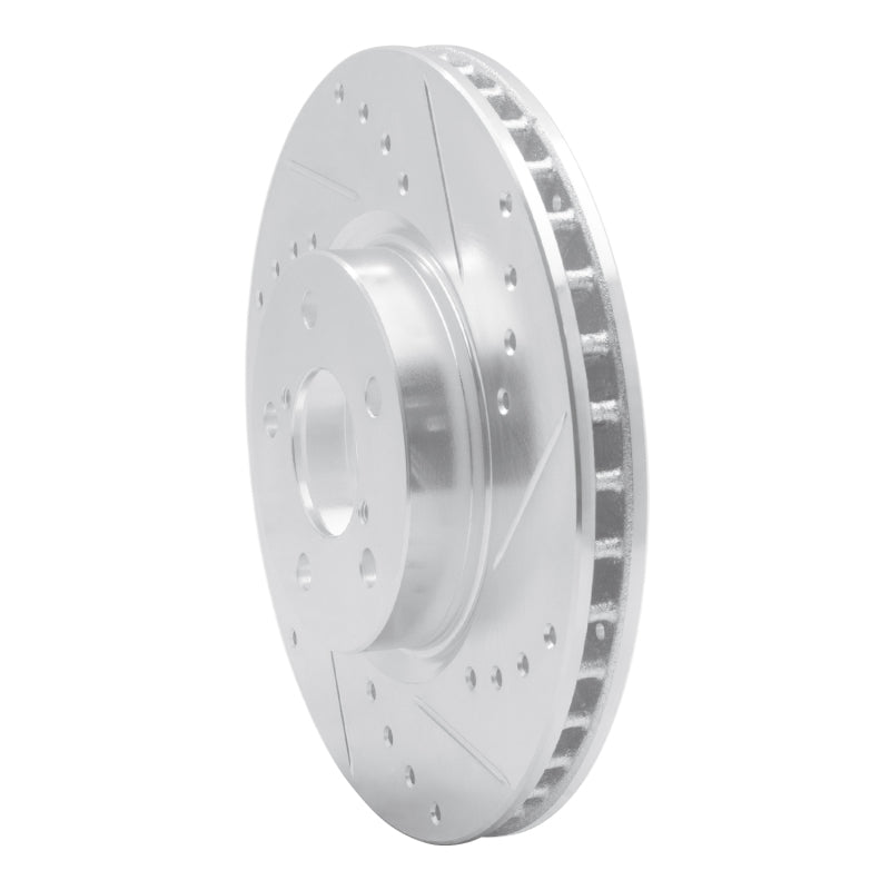 R1 Concepts R1 17-23 Subaru Impreza Front Right Drilled & Slotted Silver Brake Rotor