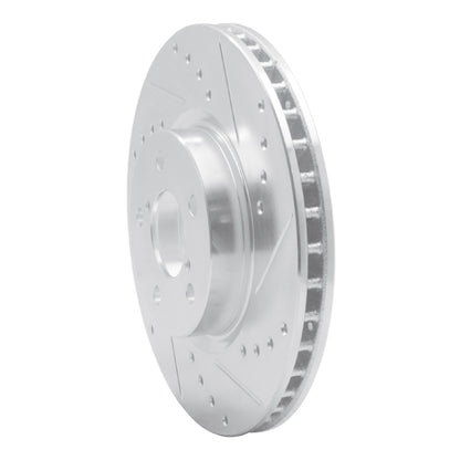 R1 Concepts R1 17-23 Subaru Impreza Front Right Drilled & Slotted Silver Brake Rotor