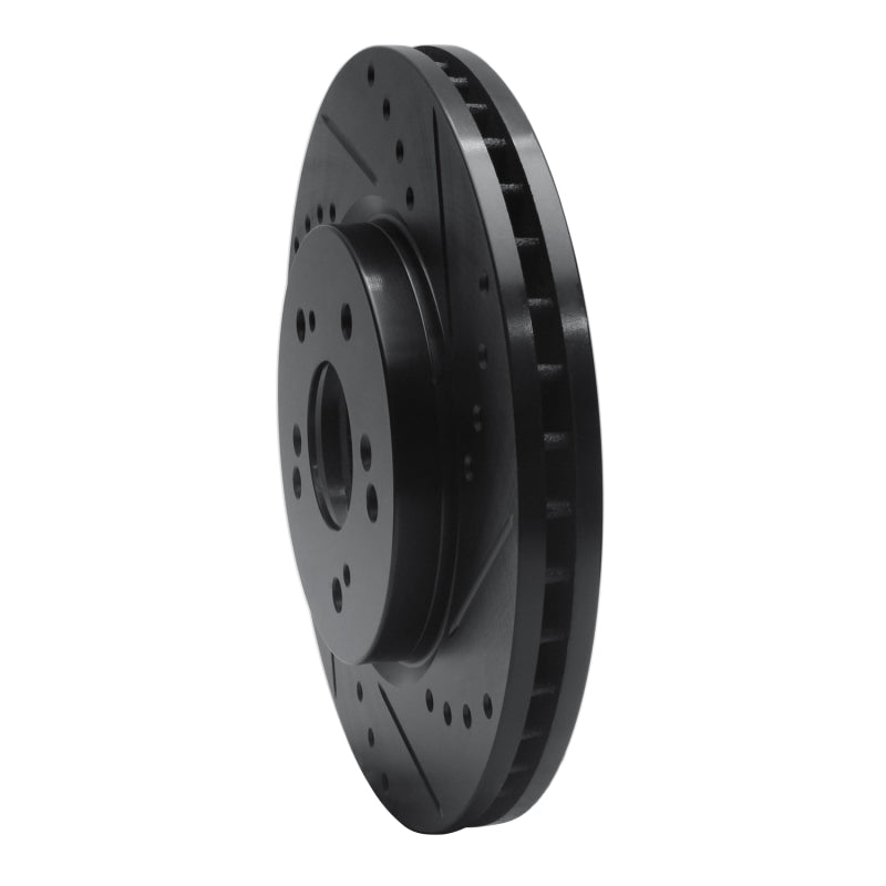 R1 Concepts R1 07-16 Acura RDX Front Right Drilled & Slotted Black Brake Rotor