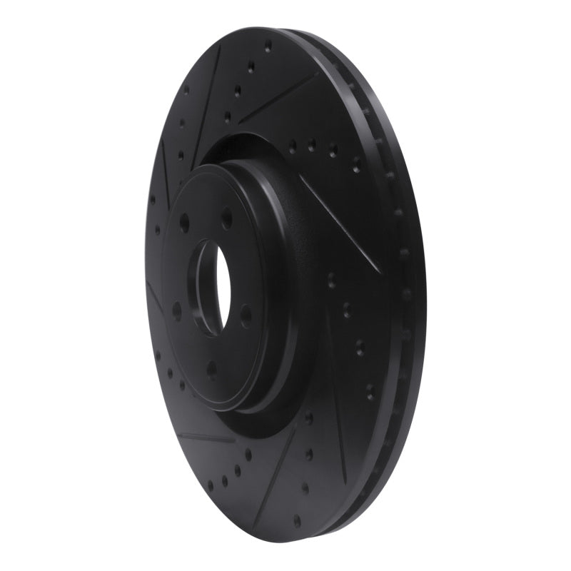 R1 Concepts R1 14-18 Ford Focus ST Front Left Drilled & Slotted Black Brake Rotor