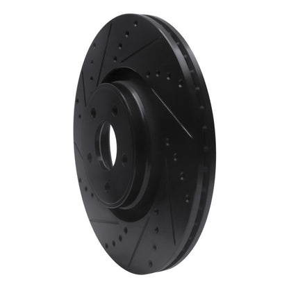 R1 Concepts R1 14-18 Ford Focus ST Front Left Drilled & Slotted Black Brake Rotor