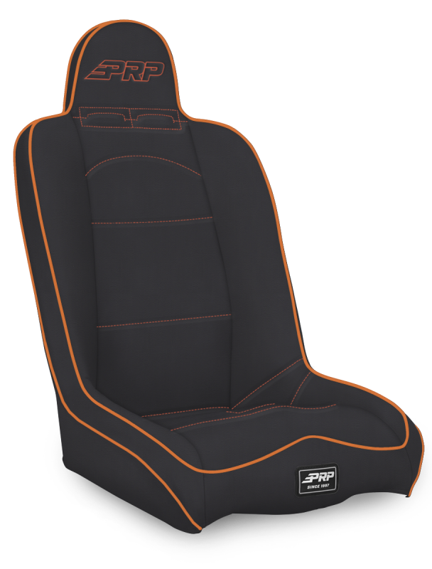 PRP Seats PRP Daily Driver High Back Suspension Seat- Black/Orange Tweed