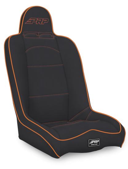 PRP Seats PRP Daily Driver High Back Suspension Seat- Black/Orange Vinyl