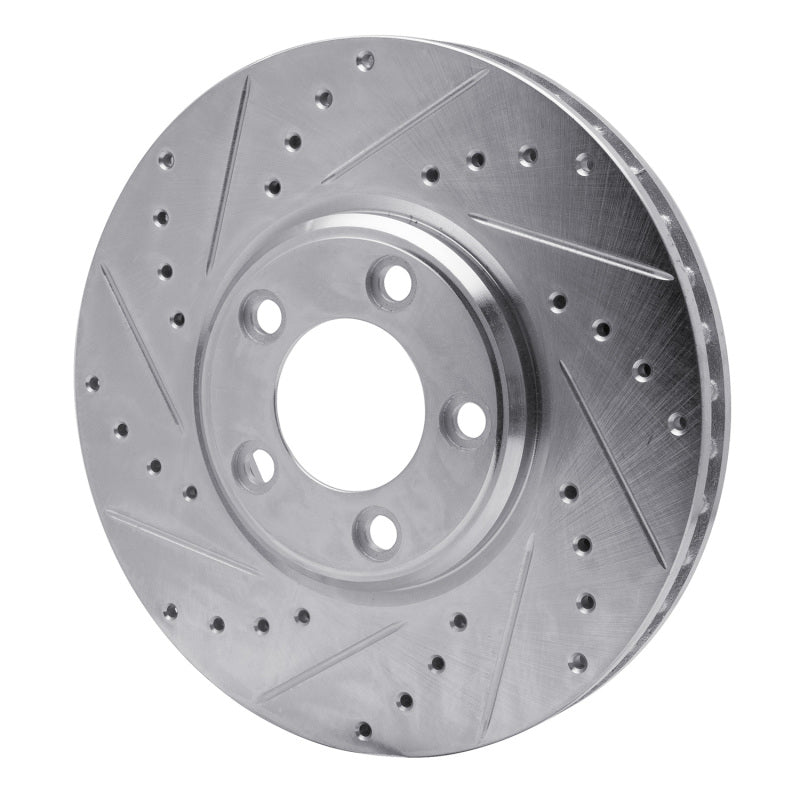R1 Concepts R1 00-06 Ford Thunderbird Front Left Drilled & Slotted Silver Brake Rotor